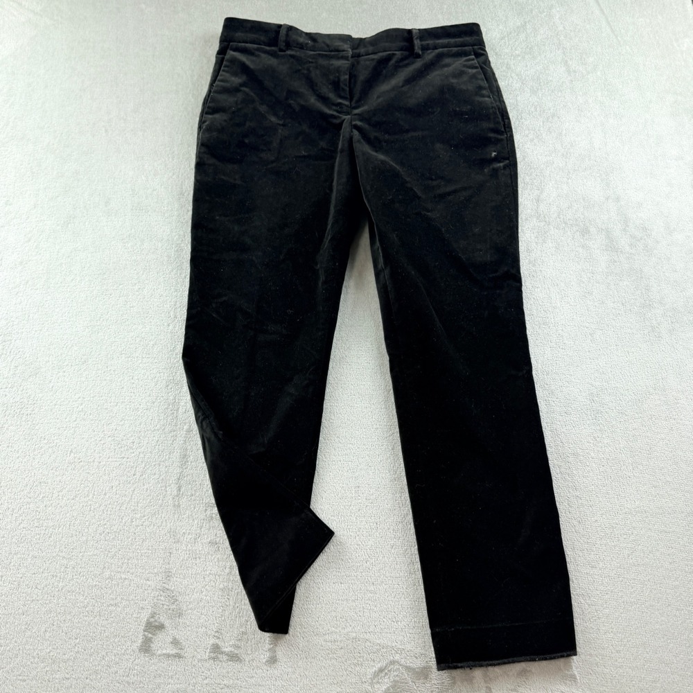 Ann Taylor Women's Size 4P Petite Black Velvet Straight Leg Pants